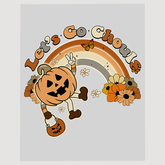 Let's Go Ghouls Pumpkin Rainbow DTF Transfer